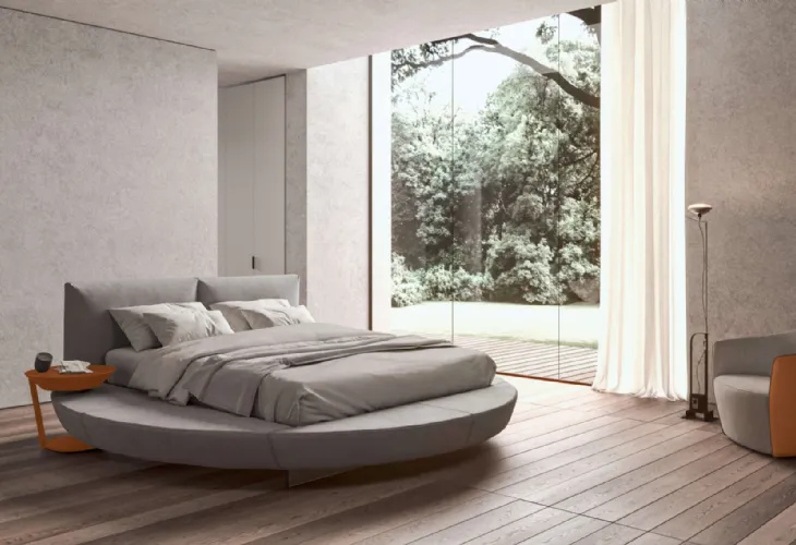 Letto circolare in pelle Zero di Presotto