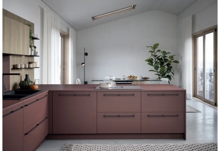 Cucina Moderna con penisola Colibrì Maniglia 02 di Forma Cucine