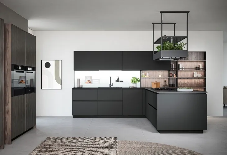 Cucina Moderna con penisola Trend Gola 01 di Forma Cucine