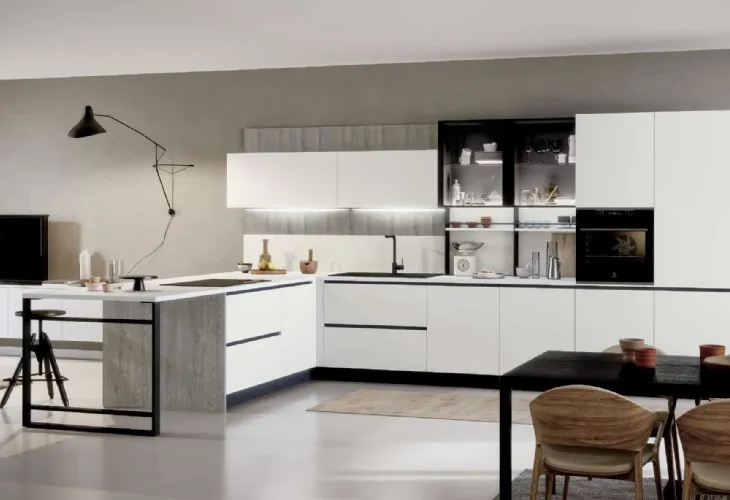 Cucina Moderna con penisola Trend Maniglia Home 04 di Forma Cucine